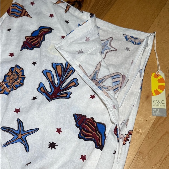 C&C California Linen One Shoulder Dress Sea Shells - Picture 11 of 11